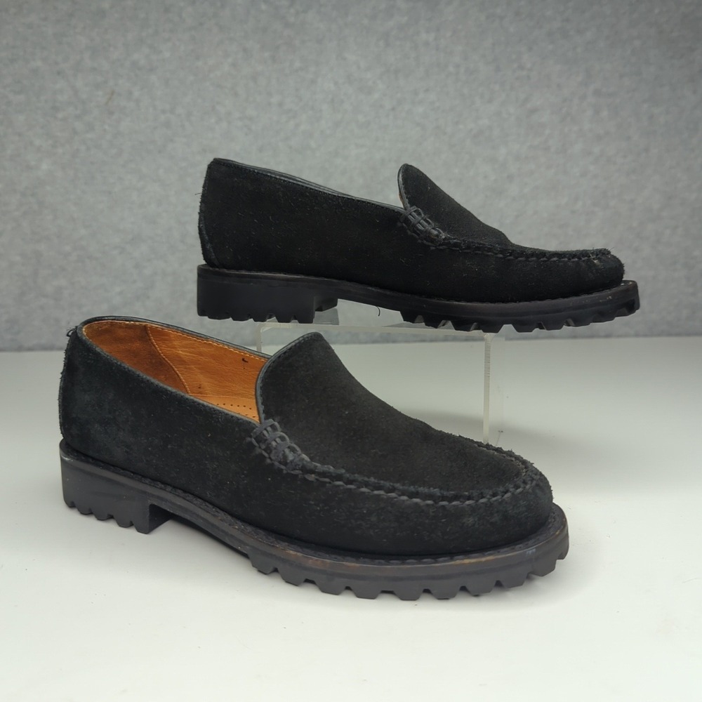Cole Haan Kids Black Suede Leather Slip On Loafers Comfort Shoes Women's 5